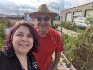 Charlie Stoker and Nicole Stevens in the Community Garden